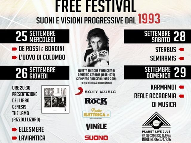 Progressivamente Free Festival 2019 dal 25 al 29 settembre
