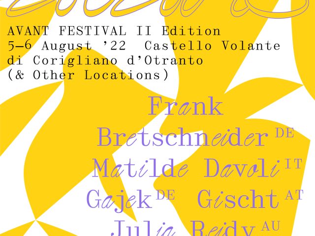 Avant Festival 2022 il 5 e 6 Agosto a Corigliano d’Otranto