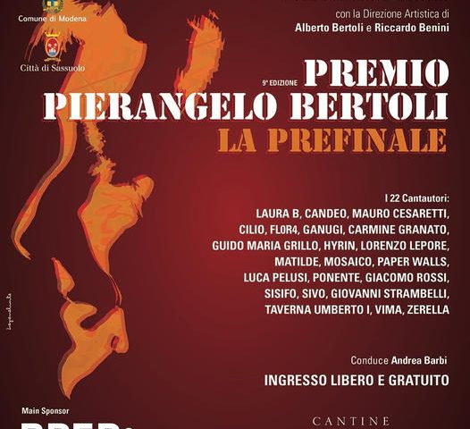 Giovedì 14 Luglio a Sassuolo le semifinali live del Premio Pierangelo Bertoli