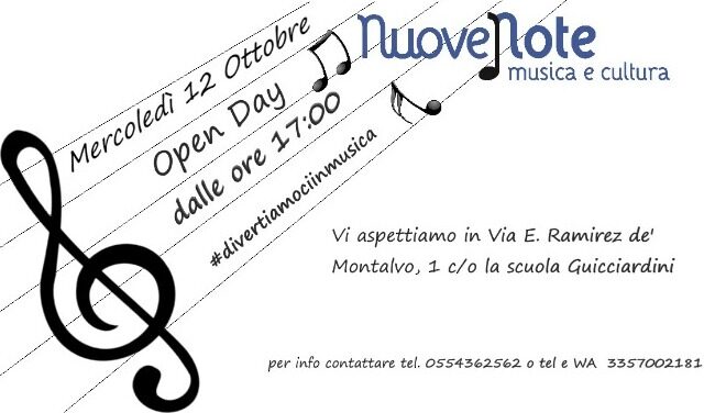 Mercoledì 12 Ottobre l’open day di NuoveNote a Firenze