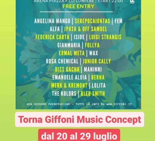 Giffoni 2023 con Angelina Mango, Giancarlo Di Muoio, Rosa Chemical, The Kolors, Ermal Meta ..