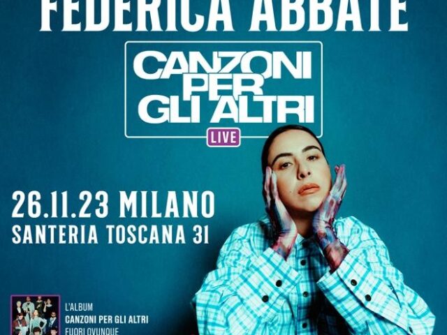 Federica Abbate live 26 Novembre a Milano per un evento unico