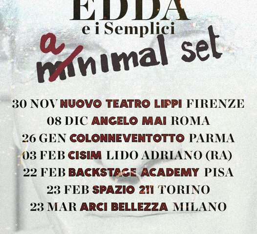 Le date del Minimal / Animal Tour di Edda
