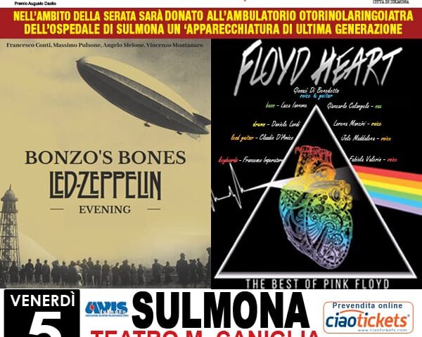Omaggio a Led Zeppelin e Pink Floyd: a Sulmona gran finale per Una colonna sonora per la vita