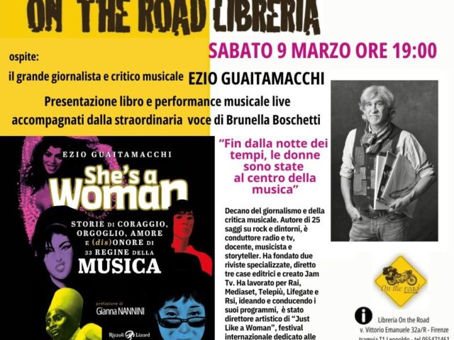Sabato 9 Marzo a Firenze arriva Ezio Guaitamacchi con She’s a Woman