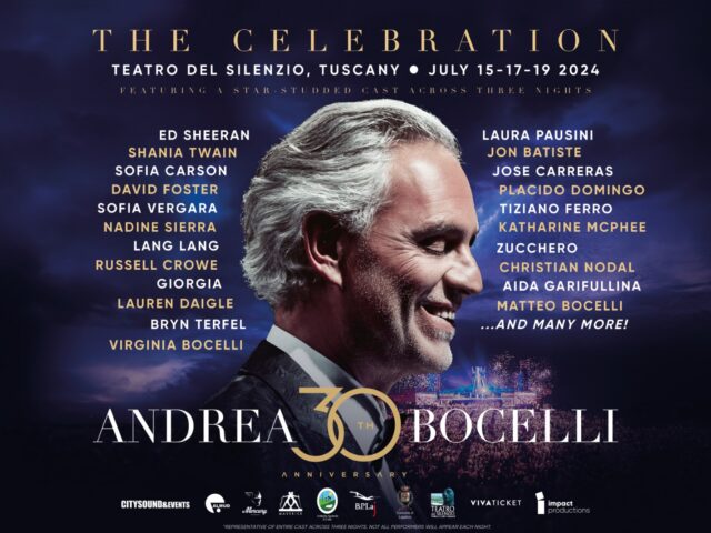 Andrea Bocelli: 30 anni di carriera cn Ed Sheeran, Zucchero e Giorgia